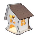 Ver imagem 2 de Luminária Abajur de Mesa Casinha Madeira G9 Decoração 15CM