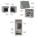 Ver imagem 3 de Quarto Solteiro Completo com Guarda-roupa Cômoda Mesa de Cabeceira London 4 Peças Cinza