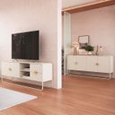 Ver imagem 3 de Conjunto Sala de Estar Buffet e Rack Estilo Orgânico Off White