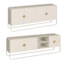 Ver imagem 1 de Conjunto Sala de Estar Buffet e Rack Estilo Orgânico Off White
