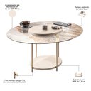 Ver imagem 4 de Mesa de Centro para Sala Redonda Tampo Vidro Pés Aço Allure B01 Off White - Lyam Decor