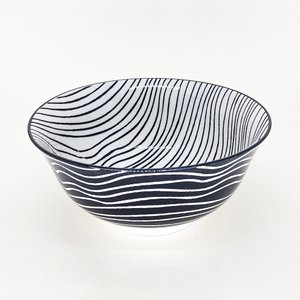 Bowl em Cerâmica Desenho Listras Preta M