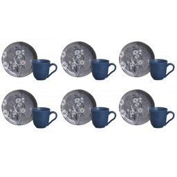 Conjunto de Xícara de Cafezinho com Pires 06 Peças Bio Hallerbos Porto Brasil Conj Xícara Cafezinho  - 1
