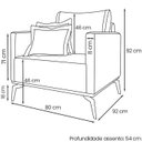 Ver imagem 4 de Poltrona Sala de Estar Liv 1 Lugar Pes Aço Linho Dourado Ezz