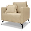 Ver imagem 1 de Poltrona Sala de Estar Liv 1 Lugar Pes Aço Linho Dourado Ezz