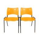 Ver imagem 1 de Kit 2 Cadeiras Iso Turim Plastica Igreja Recepção Escola Laranja com Conector Popmov Kit 2 Cadeira I