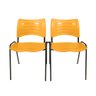 Kit 2 Cadeiras Iso Turim plastica Igreja Recepção Escola Laranja com conector PopMov kit 2 cadeira i - 1