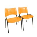 Ver imagem 2 de Kit 2 Cadeiras Iso Turim Plastica Igreja Recepção Escola Laranja com Conector Popmov Kit 2 Cadeira I