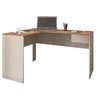 Mesa Para Escritório E Home Office Em L Euro 01 Gaveta 135x105 Cm C03 Off White Noce - Lyam Decor - 1
