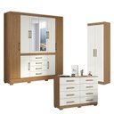 Ver imagem 1 de Guarda Roupa Casal Nápole 2045149 e Armário Multiuso 2000191 e Cômoda 2014148 Atacama Off White - Ar