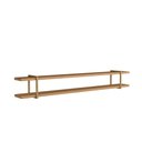 Ver imagem 1 de Prateleira Multiuso 260cm com Suporte em Metal 100% Mdf Cor:louro com Dourado