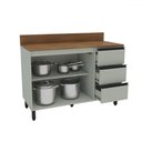 Ver imagem 2 de Balcão de Cozinha 120 Cm Koya 2 Portas 3 Gavetas Verde Oliva - Politorno
