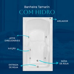 Banheira Retangular Tamarim com Hidro - 4