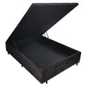 Ver imagem 2 de Cama Box Baú Casal Padrão com 48cm de Altura - Super Reforçado - Suede Preto
