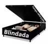 Cama Box Baú Casal Padrão com 48cm de Altura - Super Reforçado - Suede Preto - 1