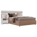 Ver imagem 1 de Painel Cama Box Madeirado - Prime 1 Mesa C/ 1 Gaveta Casal Branco - Novo Horizonte