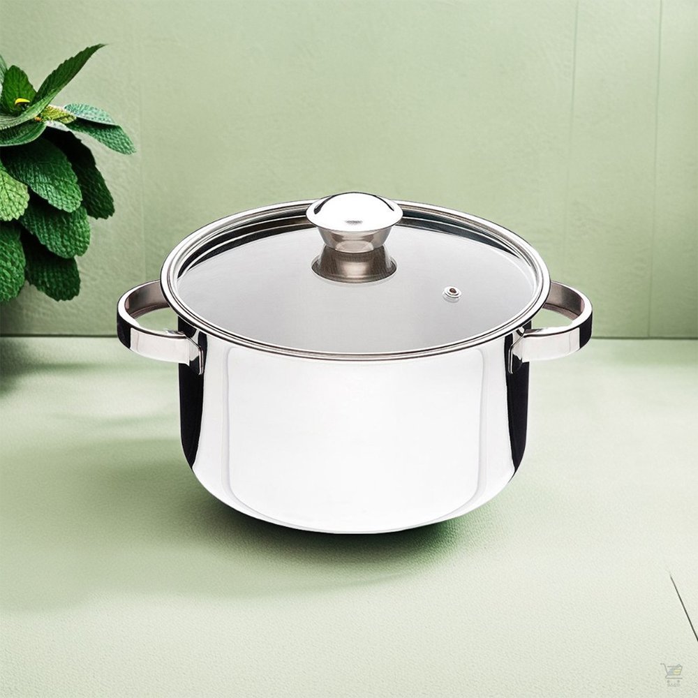 Panela Aço Inox 3,3l Tampa de Vidro Respiro Caldeirão Avulsa - 4