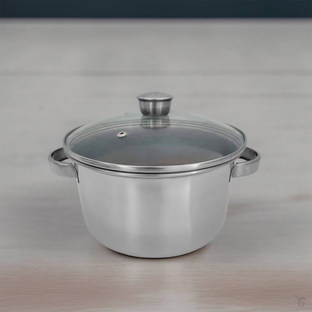 Panela Aço Inox 3,3l Tampa de Vidro Respiro Caldeirão Avulsa - 7