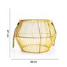 Cesto de Metal Dourado com Alça de Corda 36 cm - D'Rossi - 5