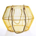 Ver imagem 3 de Cesto de Metal Dourado com Alça de Corda 36 cm - D'Rossi