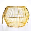 Ver imagem 1 de Cesto de Metal Dourado com Alça de Corda 36 cm - D'Rossi