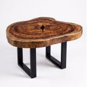 Ver imagem 5 de Mesa de Centro Rústica Madeira Maciça Resina Industrial Luxo