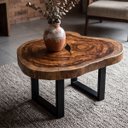 Ver imagem 7 de Mesa de Centro Rústica Madeira Maciça Resina Industrial Luxo