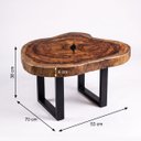 Ver imagem 3 de Mesa de Centro Rústica Madeira Maciça Resina Industrial Luxo