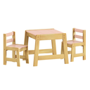 Ver imagem 1 de Conjunto Mesa Mesinha 2 Cadeiras Infantil Madeira Freijó/rosa
