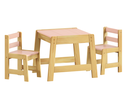 Ver imagem 1 de Conjunto Mesa Mesinha 2 Cadeiras Infantil Madeira Freijó/rosa