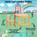 Ver imagem 5 de Conjunto Mesa Mesinha 2 Cadeiras Infantil Madeira Freijó/rosa