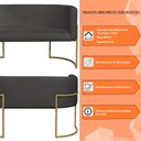 Ver imagem 5 de Namoradeira 2 Lugares Decorativa Luana Base Gold Veludo Cinza - Montanaris Decor Md Montanaris Decor