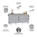 Ver imagem 4 de Balcão de Cozinha com Pia Inox 160cm Arkansas Cinza Claro - Lumil