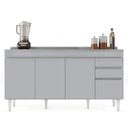 Ver imagem 5 de Balcão de Cozinha com Pia Inox 160cm Arkansas Cinza Claro - Lumil