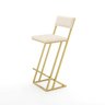 Banqueta Z Alta 100cm Bistrô Cozinha Balcão em Metal com Encosto Inclinado Assento Confortável Doura - 9