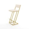 Banqueta Z Alta 100cm Bistrô Cozinha Balcão em Metal com Encosto Inclinado Assento Confortável Doura - 9