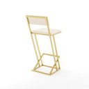 Ver imagem 5 de Banqueta Z Alta 100cm Bistrô Cozinha Balcão em Metal com Encosto Inclinado Assento Confortável Doura