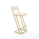 Ver mais imagens de Banqueta Z Alta 100cm Bistrô Cozinha Balcão em Metal com Encosto Inclinado Assento Confortável Doura