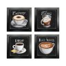 Quadro Decorativo Café Expresso Padaria Cozinha 12x12cm 4 un Arte na Arte Moldura Preta - 2