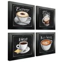Ver imagem 1 de Quadro Decorativo Café Expresso Padaria Cozinha 12x12cm 4 un Arte na Arte Moldura Preta