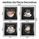 Ver imagem 3 de Quadro Decorativo Café Expresso Padaria Cozinha 12x12cm 4 un Arte na Arte Moldura Preta