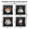 Quadro Decorativo Café Expresso Padaria Cozinha 12x12cm 4 un Arte na Arte Moldura Preta - 3