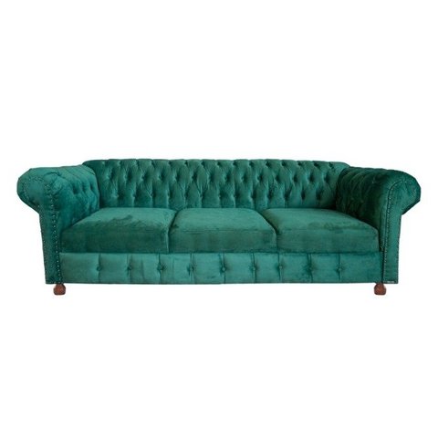 Sofá Chesterfield Luiz XV 1,80CM Suede Verde Musgo sala de estar/recepção/ barbearia