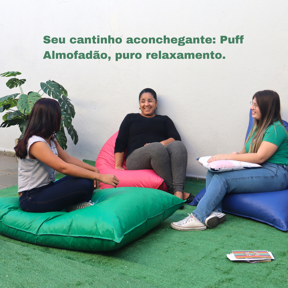 Puff Almofadão Retangular Gigante Eventos Conforto Cheio Casa Quarto - Laranja - 4