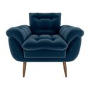 Ver imagem 1 de Poltrona Decorativa Xangai 1 Lugar Veludo Azul - Matrix