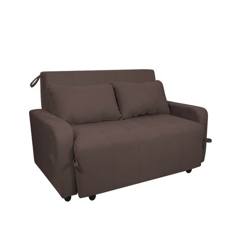 Sofá Cama Any 1.40 2 Lugares Ideal para Sala de Visitas:suede Marrom