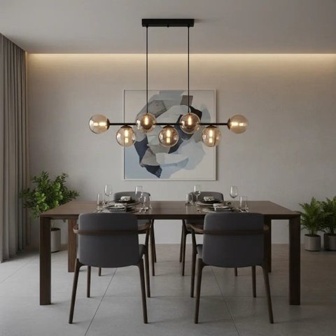 Pendente Moderno Jabuticaba 1,20m Mesa Sala de Jantar Bancada