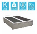 Ver imagem 2 de Base Cama Box Baú Bipartido King Size Couro Sintético Branco 43x193x203