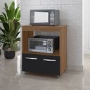 Ver imagem 2 de Balcão Angela Multiuso P/ Forno e Microondas Compacto Savana Preto