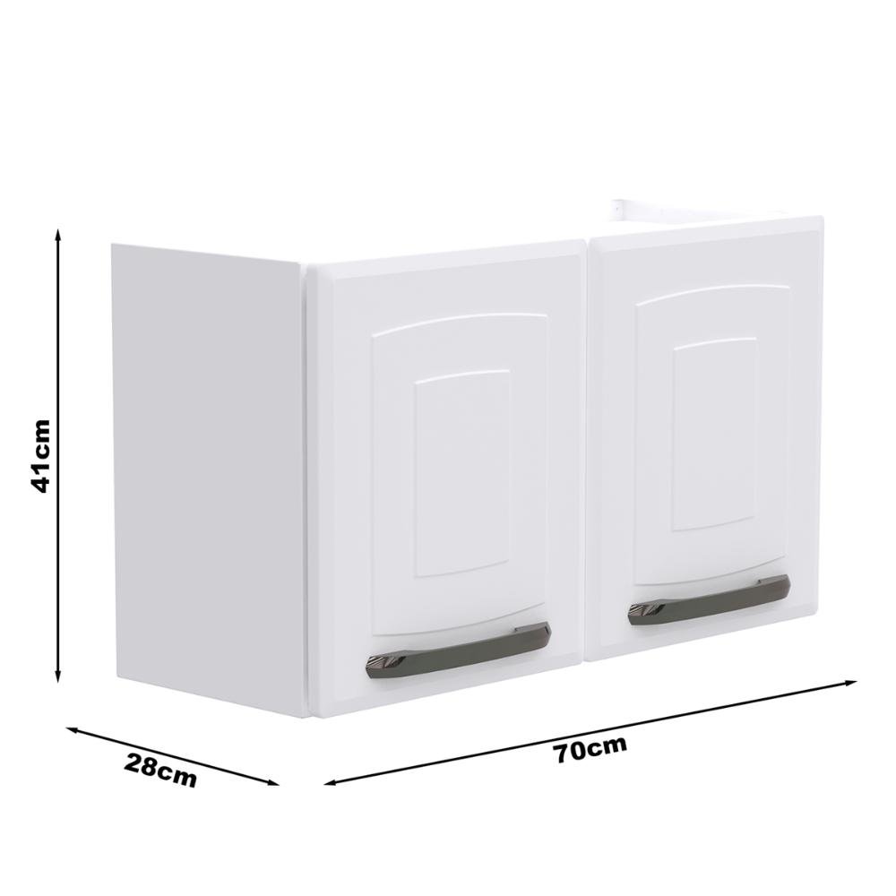 Armário Aéreo Cozinha 2 Portas Colormaq Titanium 70cm Aço Branco - 4